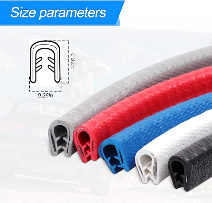 Car Door Protector Edge Guards, Universal Rubber Seal U Shape Car Door Protection, Aluminum Boat Edge Trim Guards No Glue Required, Exterior Accessories Fit for Most Cars, Sedans, SUV (White/10FT) | Universal fit, most cars/SUVs/trucks, rubber seal, pr...