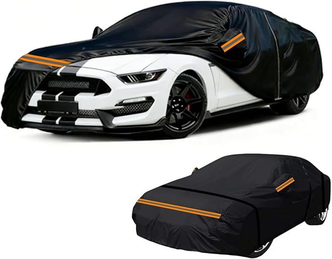 600D Heavy Duty Car Cover Custom Fit for Honda Civic Sedan 1998-2025, Waterproof Outdoor Full Car Cover with Door Zipper, Windproof Snowproof UV Resistant Dustproof Hail Protection, Black