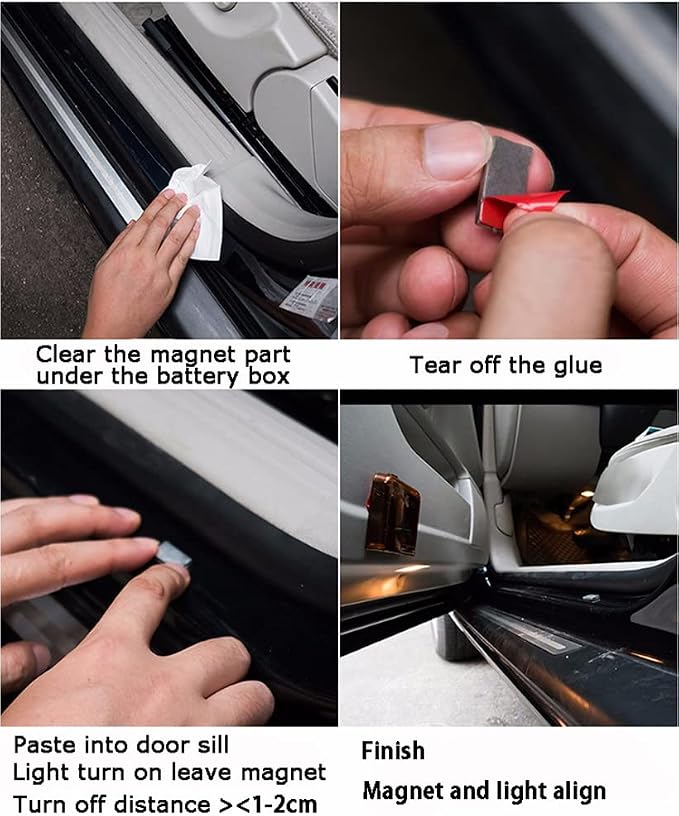 NewL 2 Pcs Led Car Door Welcome Projector Light for Red Fire Skull | Clear ghost shadow projection, no damage to wiring, easy to install on car doors, universal fit for most vehicles