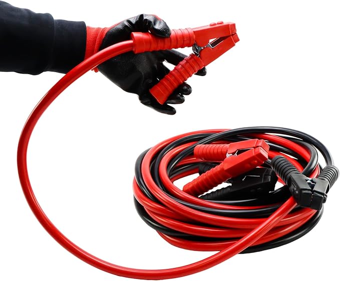 iMeshbean 2/0 Gauge 20FT Jumper Cables, Commercial Grade Automotive Booster Cables for Jump Starting Dead or Weak Batteries, Heavy Duty Booster Cable for Car Van Truck,with Storage Bag