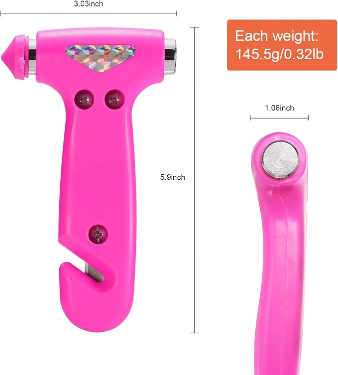 THINKWORK Car Safety Hammer Gift for Women, Three-in-One Tool with Window Breaker and Seat Belt Cutter, Safety Emergency Car Escape Tool for Family, Children.