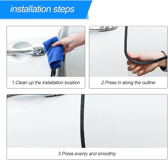Car Door Edge Guards, 16Ft Universal Rubber Seal Protector U Shape Edge Trim Car Door Edge Protection for Most Car, Aluminum Boat Edge Guards (Black/16FT) | Universal fit, most cars/SUVs/trucks, rubber seal, press-on channel, no glue, check thick strip...