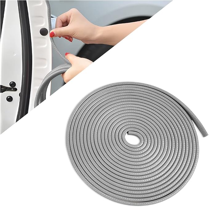 Car Door Edge Guards, 32Ft Universal Rubber Seal Protector U Shape Edge Trim Car Door Edge Protection for Most Car, Aluminum Boat Edge Guards (Gray/32FT) | Universal fit, most cars/SUVs/trucks, rubber seal, press-on channel, no glue, check thick strips...