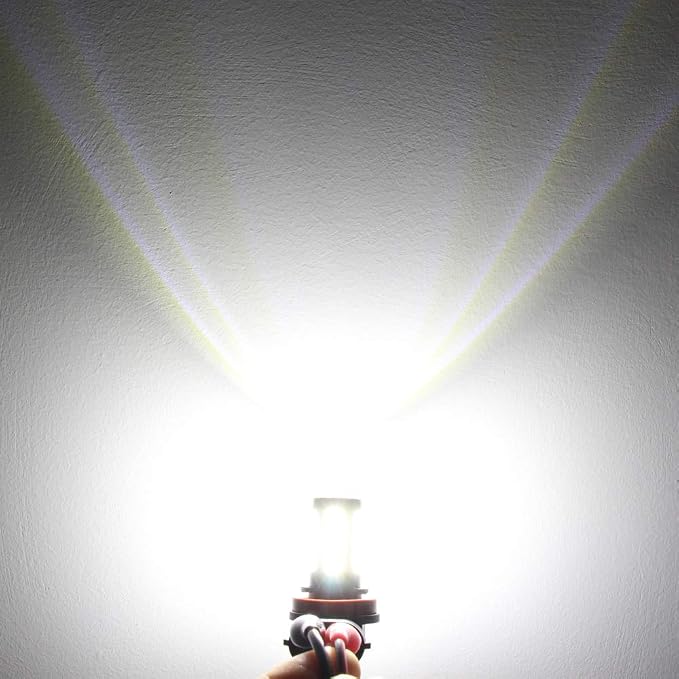 Alla Lighting Super Bright H8 H11 LED Fog Lights Bulbs or DRL, 6000K Xenon White H16 H11LL H8LL H1155 Replacement, 2800Lms 5730 33-SMD 12V for Cars, Trucks, SUVs, Vans