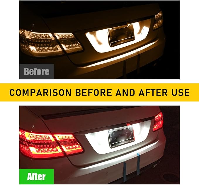 Ohleats 2 PCS Full LED License Plate Light Tag Lamp Assembly, 6000K White Car Plate Light Replacement for Escalade Avalanche Silverado Suburban Tahoe Sierra Yukon, Car Accessories