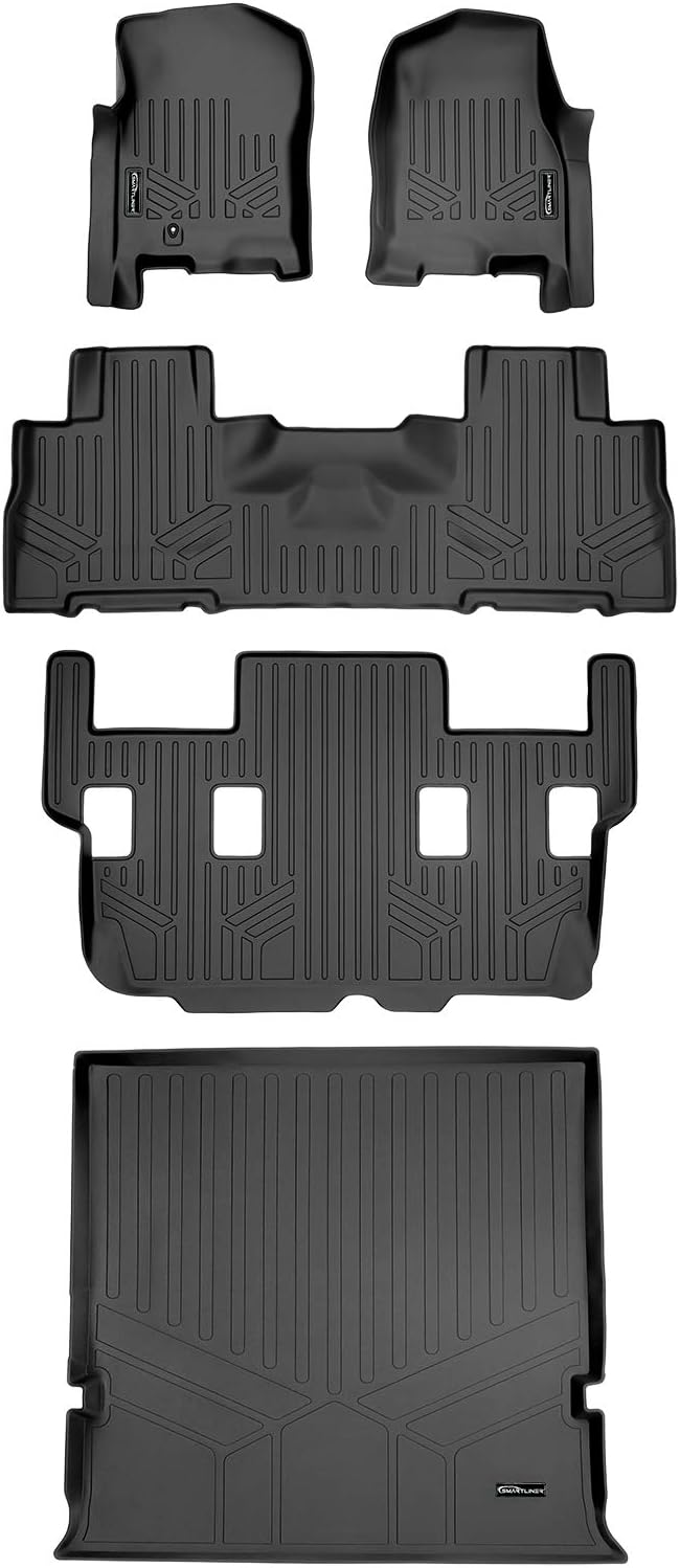 SMARTLINER Floor Mats and Cargo Liner Set Compatible with 2007-2010 Ford Expedition
