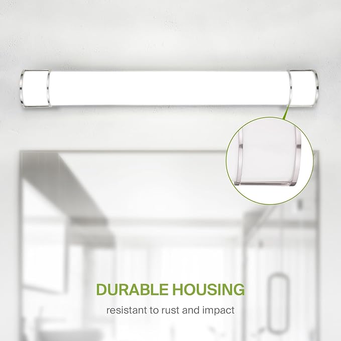 ASD LED 48" Vanity Flush Mount Light Fixture, Linear Bathroom Lighting Bar | 3CCT, Dimmable, Energy Star, ETL Listed | 35W 3200LM 3000-5000K 120V | Long Bath Wall Sconce Over Mirror | Nickel, 2 Pack