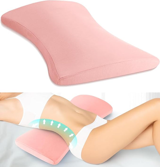 Lumbar Support Pillow for Bed Relief Back Pain: Lower Back Pillow for Sleeping - Memory Foam Waist Pillow - Back Wedge Bolster Pillow for Side, Back&Stomach Sleepers - Bed Rest Pillow for Car, Sofa