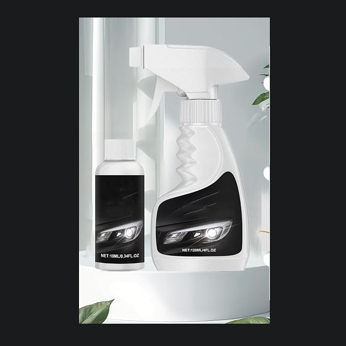 Q4 Headlight Restoration Kit,Headlight Cleaner, Automotive Headlamp Restoration Fluid,Yellowed Automotive Headlamps,Blurring Enhanced Crystalline (1set)