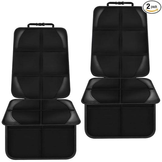Bacgnyer Car Seat Protector, 2 Pack Carseat Seat Protectors with Thick Padding and Non-Slip Backing, Waterproof 600D Fabric Car Seat Cover for Baby Child Car Seats with 2 Mesh Pockets