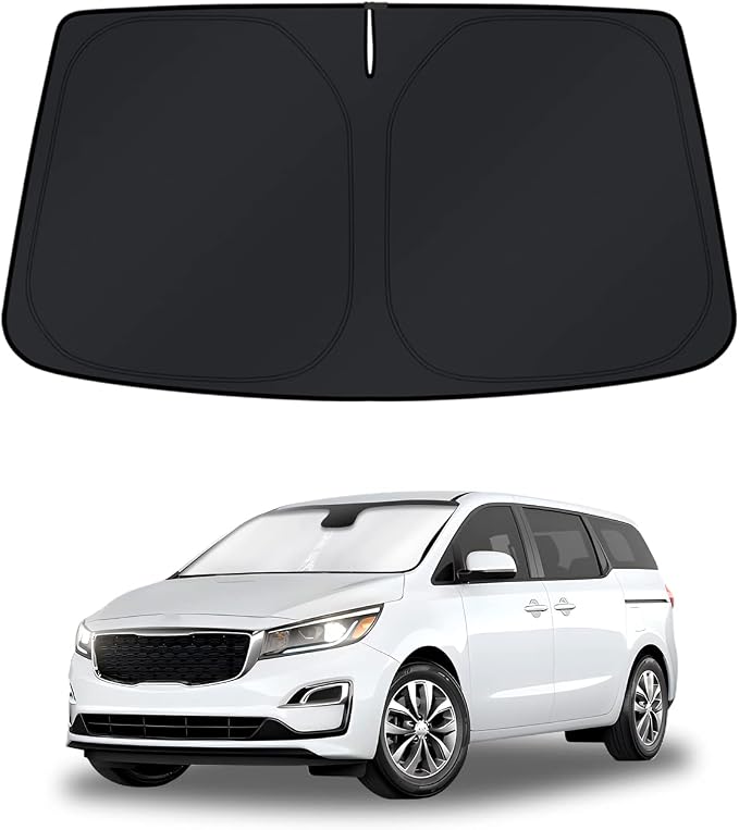 KUST Windshield Sun Shade for Kia Carnival/Sedona 2015-2019 2020 2021 Window Accessories Shade Sun Visor Cover Foldable Block UV Rays