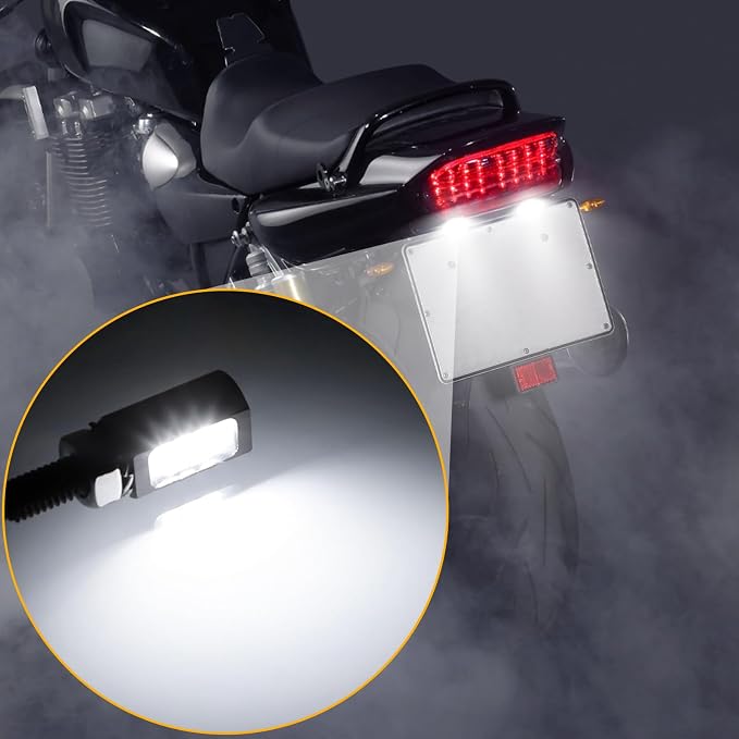 LED License Plate Light,License Tag Screw Bolt Lamp,12V White LED Bulb, Waterproof/Rainproof IP68 Aluminium Light Holder, Legal for Car Motorcycle Truck RV ATV Bike 2PCS (Black)