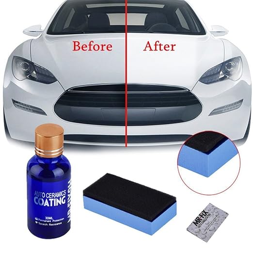 Malcm High Gloss Ceramic Car Coating Kit, Anti-scratch Car Polish Exterior Care Paint Sealant 9H Hardness 30ML (1Pcs)