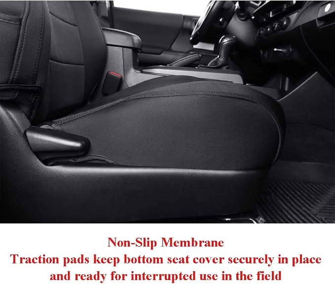 EKR Silverado Seat Covers Custom Fit for (Crew Cab) 2019-2026 Chevrolet Silverado 1500/1500 Limited/HD 2500/3500, Rear Row W/No Armrest,Neoprene (Black)