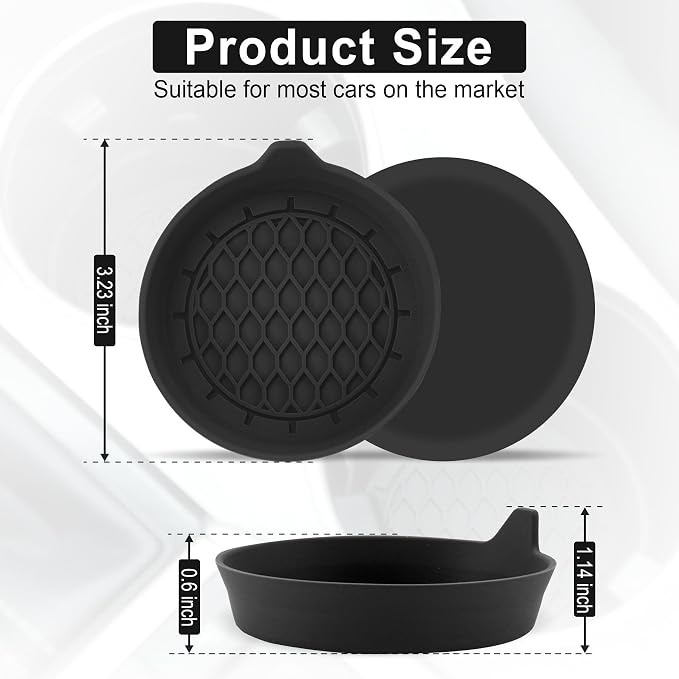 Car Coasters, Silicone Universal Cup Holder Inserts, Non-Slip Anti-Rattle Car Cup Holder Coasters, Men's and Women's Car Accessory Interior Set, 4 Pieces