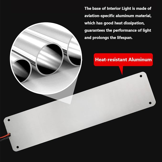 Interior Light Bar COB 108 SMD DC12-36V LED Strip Lights with ON/Off Switch for Camper Truck Van RV Trailer Boat Car Cargo Cabinet Lights with Double-Sided Tape/Screw 4-Pack White