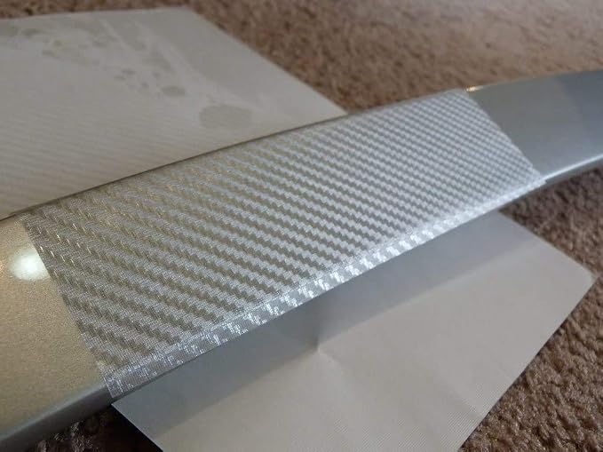 VViViD Clear Transparent Dry Carbon Fibre Vinyl Wrap Twill Weave Adhesive Film DIY Roll (15ft x 5ft)