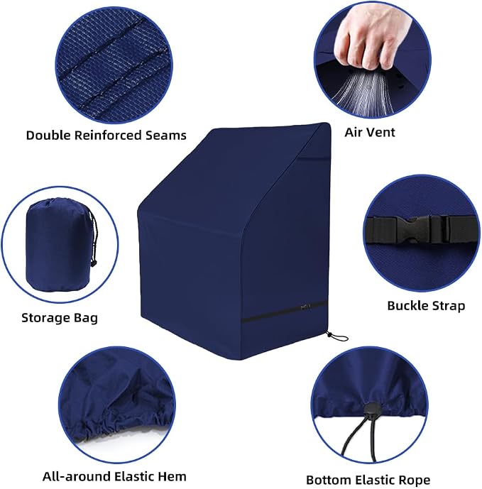 600D Fade and Tear Resistant Boat Center Console Cover,Heavy-Duty Waterproof and UV Protection Trailerable Boat Console Cover with Windproof Strap, Navy (Large Size up to 30"L X 40"W X 44"H)