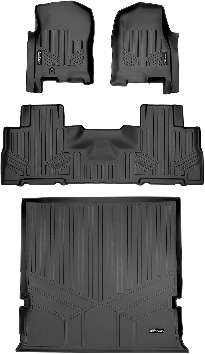 SMARTLINER Floor Mats and Cargo Liner Set Compatible with 2007-2010 Ford Expedition