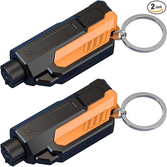 SINSEN Window Breaker Seatbelt Cutter, Car Safety Hammer Escape Tool for Visor Clip, Portable Escape Kit, 2 Pack