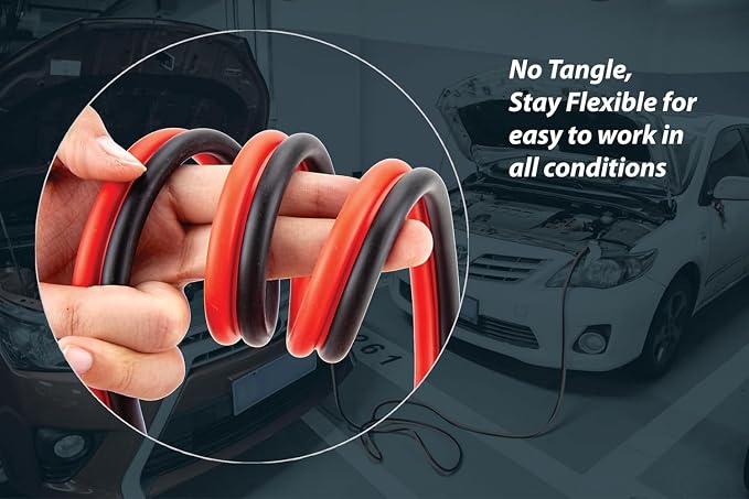 Justin Case Super Heavy-Duty Jumper Cables for Car, Includes 6 Gauge Wire Conductor 16' Car Jumper Cables & 365 Days of Roadside Assistance