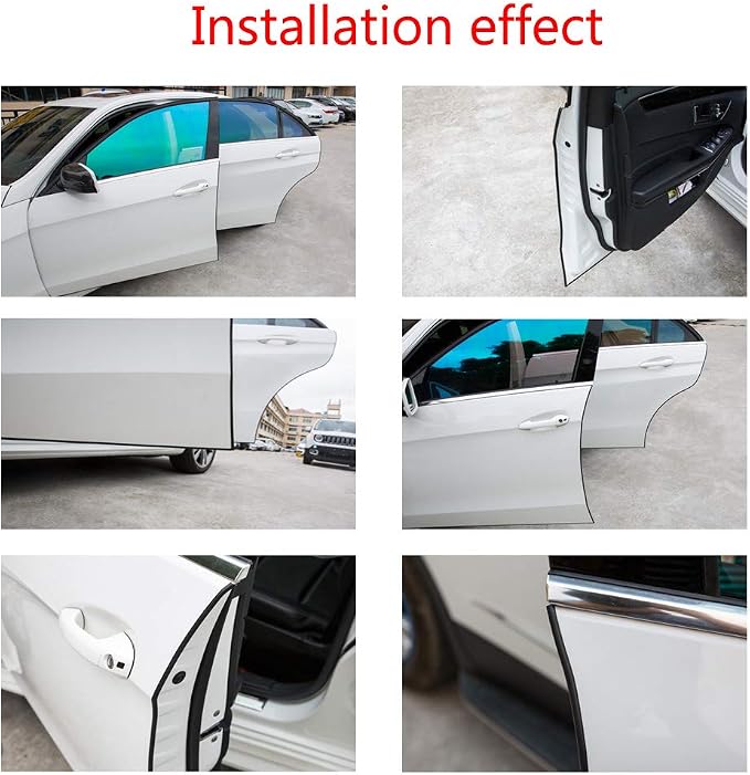 ESUPPORT U Shape Car Door Moulding Protector Strip Edge Guard Trim Seal | 16ft 5M U Shape Auto Rubber Protect Stripping Anti-Scratch Anti-Collision Guards Black