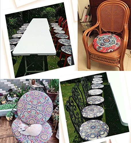 Sigmat Memory Foam Seat Cushion Anti-Slip Soft Round Stool Cushion Chair Pad 13 Inch Geometric