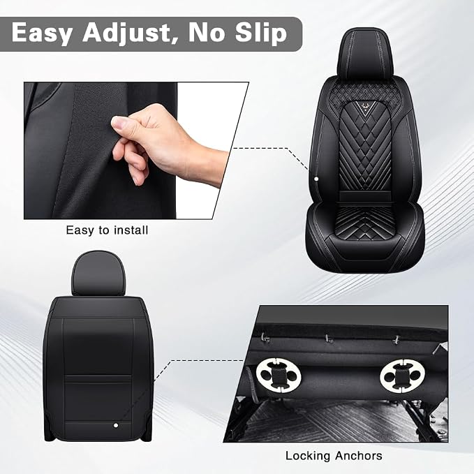 Fit for Toyota Corolla Cross Seat Covers 2022-2026,Premium Leather, 360° Full Protection, Thick Padding & Memory Foam, Waterproof & Stain-Resistant Car Seat Cover Front Set (2 Seat,Black)