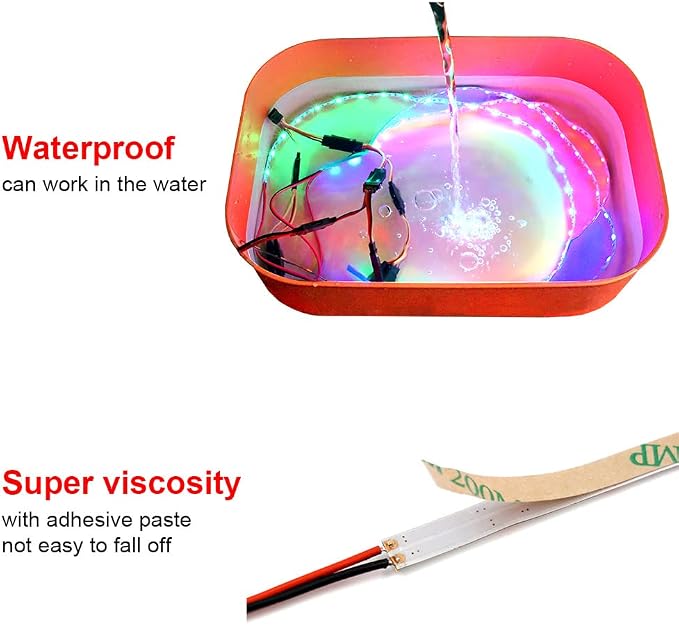 LED Light Strip for RC Fixed Wing Airplane Flying Wing Plane AR Wing Drone Model Car Truck (Green)