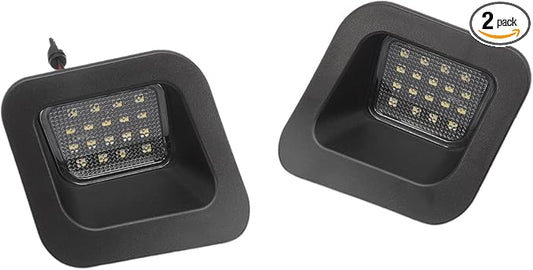 License Plate Lights Fits for 2003-2018 RAM 1500 2500 3500 Pickup, Set of 2 Truck Number Lamps Assembly Led Tag Light Kit, 6000K White