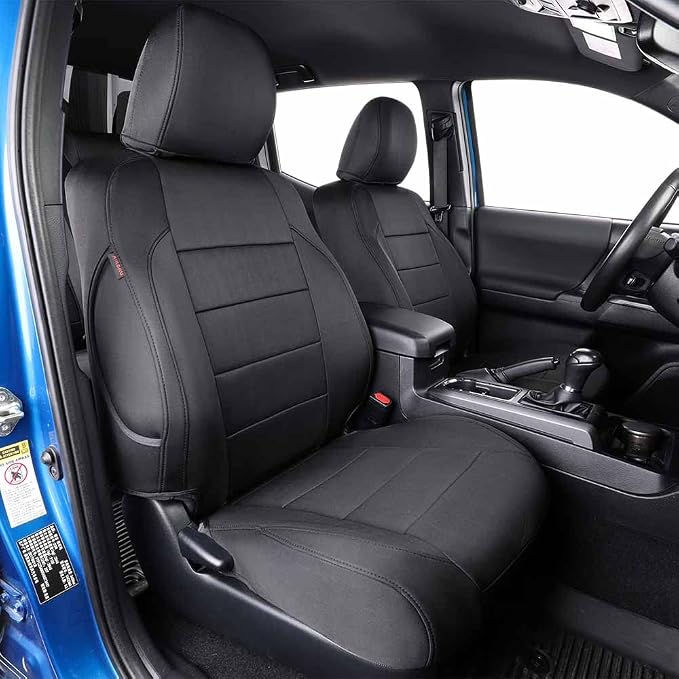 EKR Silverado Seat Covers Custom Fit for (Crew Cab) 2014 2015 2016 2017 2018 Chevrolet Silverado 1500 & HD 2500/3500 WT/LS/LT/LT/High Country/Custom,Neoprene (Black)