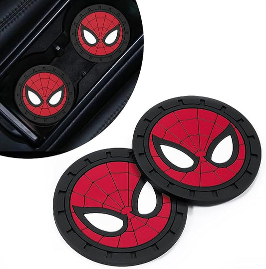 Spider Man Car Cup Holder Coasters for Marvel Fans, The Spider Man Car Coasters for Car Cup Holder Insert,Silicone Non-Slip Car Cup Mat,2.75''
