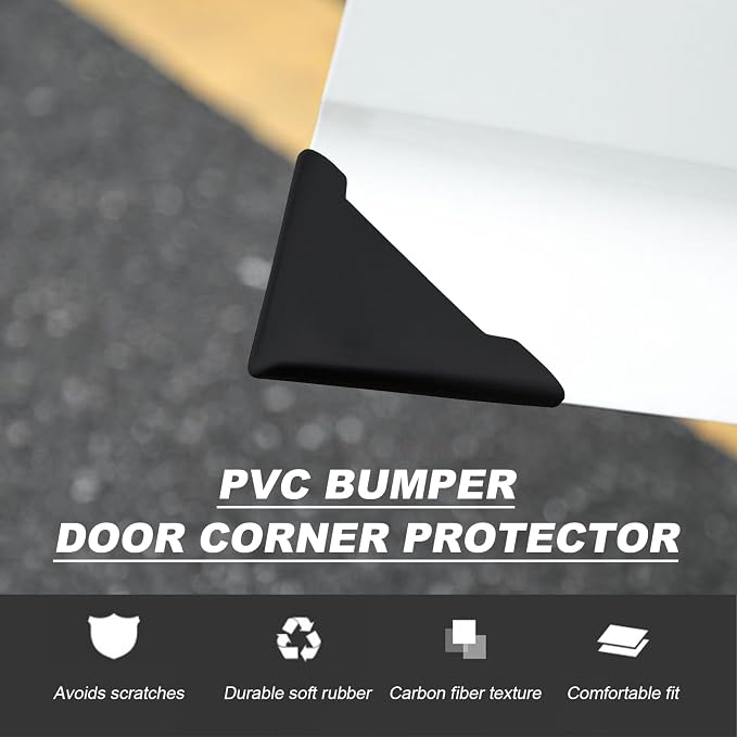 4 PCS Car Side Door Edge Guards, Anti-Collision Auto Side Door Edge Scratch Gaurd Corner Cover Sticker, Anti-Scratch Door Guard Corner Decor Bumper Trim for Car Truck SUV (Black)