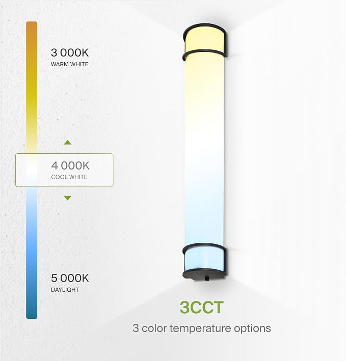 ASD LED 36" Vanity Flush Mount Light Fixture, Linear Bathroom Lighting Bar | 3CCT, Dimmable, Energy Star, ETL Listed | 30W 2650LM 3000-5000K 120V | Long Bath Wall Sconce Over Mirror | Black, 2 Pack
