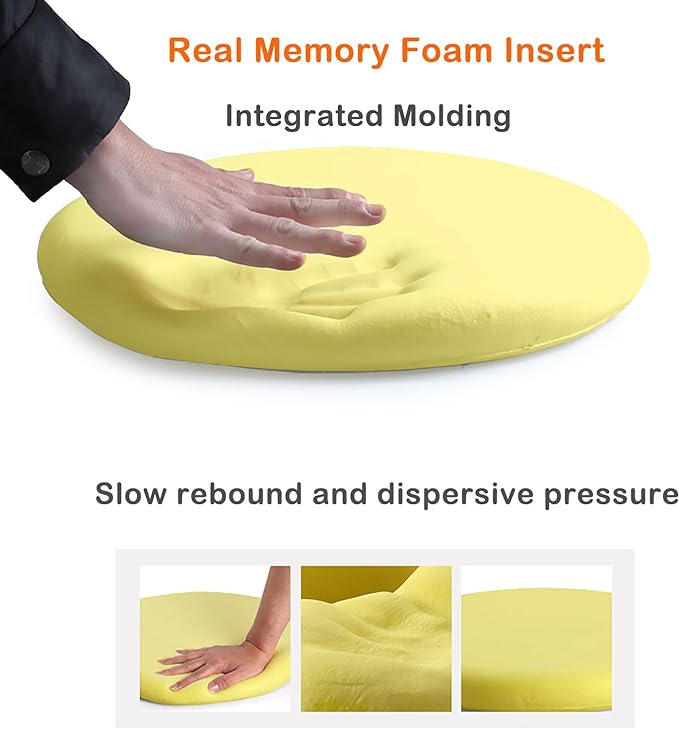 Sigmat Memory Foam Seat Cushion Anti-Slip Soft Round Stool Cushion Chair Pad 13 Inch Floral