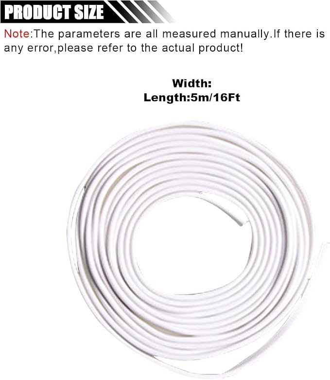 16Ft(5M) Car Door Edge Protector, Anti-Collision Strip, Entry Guard, No Glue Protective Strip, Automotive Trim (White)