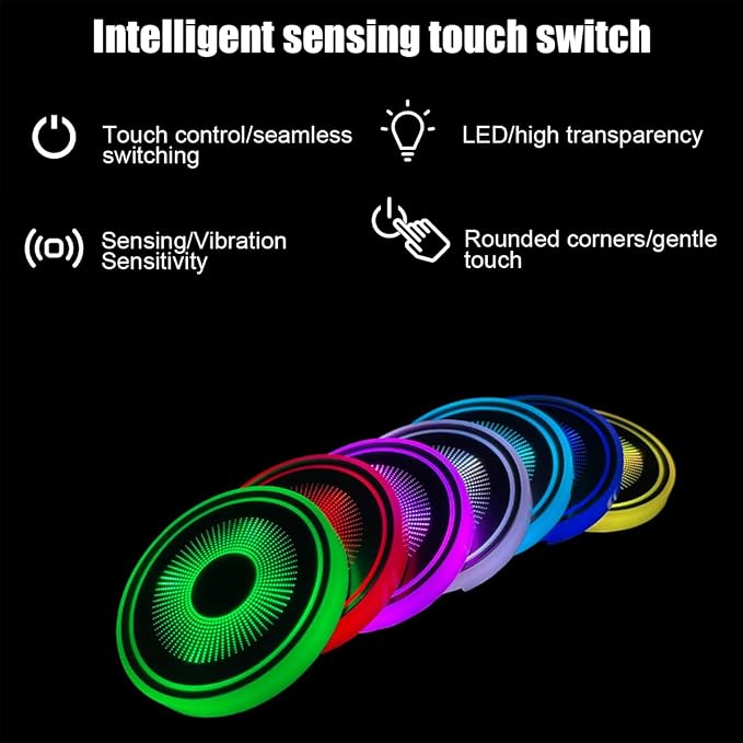 Mandark LED Car Cup Holder Lights, 2PCS Waterproof 7 Colors Changing Vehicle USB Charging Coaster Pad, Auto Interior Atmosphere Lamp Cup Mat Accessories, Universal for SUV Sedan Truck (Paw)