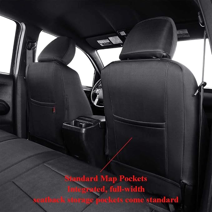 EKR Silverado Seat Covers Custom Fit for (Crew Cab) 2014 2015 2016 2017 2018 Chevrolet Silverado 1500 & HD 2500/3500 WT/LS/LT/LT/High Country/Custom,Neoprene (Black)