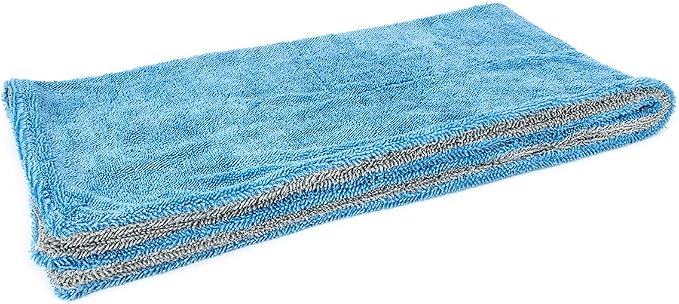 Autofiber Dreadnought XL Microfiber Vehicle-Drying Towel, Superior Absorbency for Car Trucks, and SUVs, Double-Twist Pile, One-Pass (20"x40", Blue/Gray) 1-Pack
