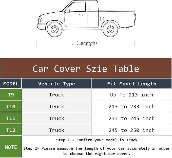Talyter Truck Cover Waterproof All Weather,Full Exterior Covers Rain UV Protection,Full Outdoor Covers for Chevy Silverado Dodge Ram 1500 Ford F150,Fit Truck-Length 213" to 233"