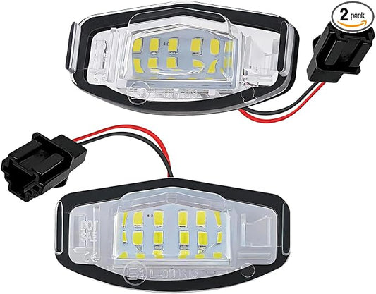 2PCS LED License Plate Lights, 6500K White Super Bright Tag Lamp Assembly Replacement, 18-SMD License Compatible with Honda Accord Sedan Odyssey Civic Pilot & Acura MDX TSX TL ILX RDX RL