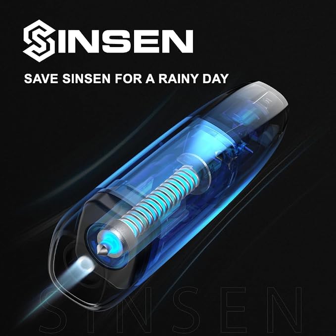 SINSEN Window Breaker Seatbelt Cutter, Life Hammer Car Escape Tool, Portabal Car Emergency Safety Kit, 2 Pack(Red+White)