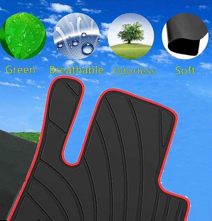 Floor Mats Custom Fit for Mercedes Benz -C Class Sedan Only 2015-2021 C180 C200 C250 C300 C350(e) C400 C43 AMG C450 C63 W205 Rubber Black Red Car Liners All Weather Odorless