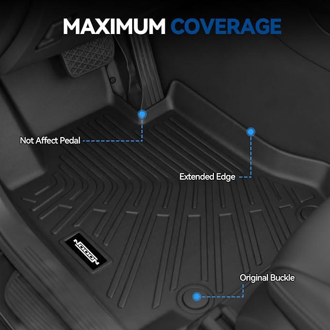 Custom Fit Floor Mats for Toyota Prius 2010-2014 (Not fit V or C) | All Weather TPE Floor Liners with Trunk Mat & Backrest Protectors | Odorless Full Set Interior Accessories