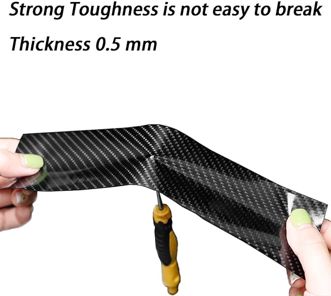 DGSL Car Door Edge Guards Door Sill Protector, 4In x 16.4Ft 5D Carbon Fiber Car Wrap Film, Vinyl Automotive Wrap Film Anti-Collision Fits for Most Car (Black)