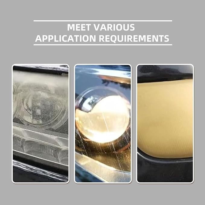 Headlight Restoration Kit, Removes Oxidation & Yellowing, UV Coating (10) | 180ml polish + 10ml ceramic coating, sponge & towel; for cars, trucks, SUVs, motorcycles; long-lasting UV protection