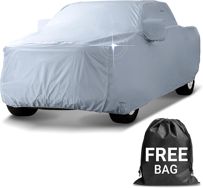 iCarCover 18-Layer Premium Truck Car Cover Waterproof All Weather, Rain Snow UV Sun Protection Full Car Covers, F-250 Super Duty, Ram 1500 Classic, Silverado, Sierra 2500, Size T80 (See Size Chart)