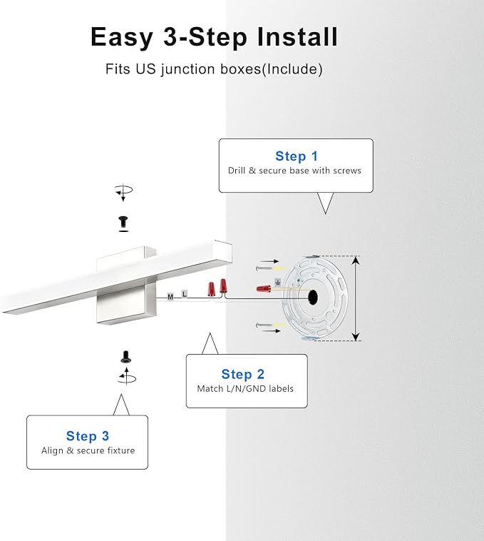 IZORRO Modern Bathroom Vanity Light 48 inch, Rotatable, 36W Dimmable Led Bathroom Light Fixture Over Mirror, Chrome Vanity Light Bar (Cool White 6000K)