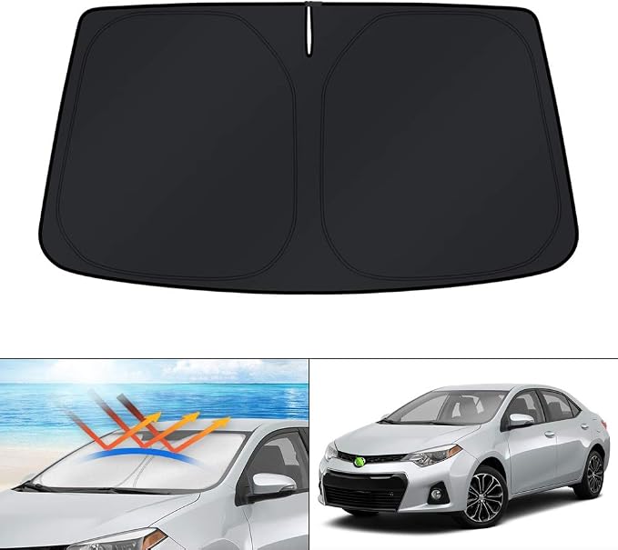 KUST Windshield Sun Shade Custom Fit for Toyota Corolla 2014 2015 2016 2017 2018 2019 Window Accessories Shade Foldable Sun Visor Block Sun UV Rays Keep Car Cooler