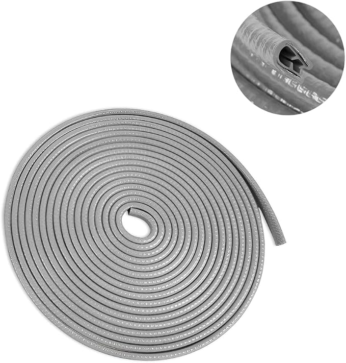 Car Door Edge Guards, 32Ft Universal Rubber Seal Protector U Shape Edge Trim Car Door Edge Protection for Most Car, Aluminum Boat Edge Guards (Gray/32FT) | Universal fit, most cars/SUVs/trucks, rubber seal, press-on channel, no glue, check thick strips...